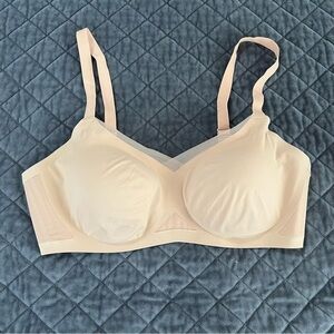 Honeylove Bra V Neck Women 1X 40 C/D Nude Beige Pullover Lined Bralette Sand N